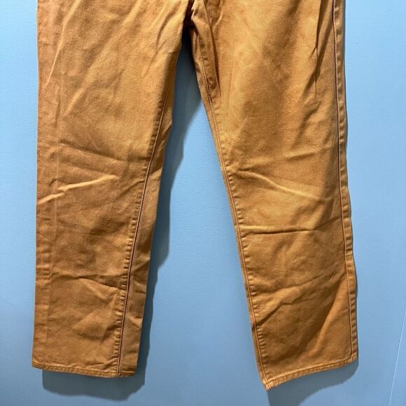Finest Thread Luxury Goods Straight Leg Jeans Denim 34x32 Brown Orange 5 Pockets - Picture 7 of 11